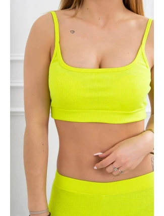 Sada s halenkou s žebrováním žlutá neonová Sada s halenkou s žebrováním žlutá neonová