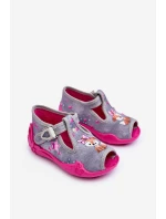 Sandałky Papcie veverky Befado 213P137 šedá-růžová Sandałky Papcie veverky Befado 213P137 šedá-růžová