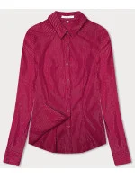 Tmavě růžová dámská halenka se stříbrnými proužky (AWT0111) Tmavě růžová dámská halenka se stříbrnými proužky (AWT0111)