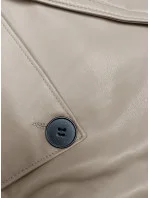 Krátký trenčkot z ekologické kůže J Style v teplé béžové barvě (11Z8102) Krátký trenčkot z ekologické kůže J Style v teplé béžové barvě (11Z8102)