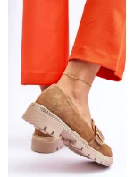 Módní semišové mokasíny tmavě béžové Eloisa