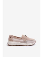 Dámské semišové mokasíny D&A TW210 Beige