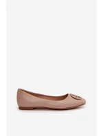 Dámské baleríny s ozdobou z ekokože béžové Rhodike