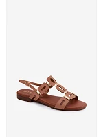 Dámské sandály Ploché Světle hnědé PL61-0903