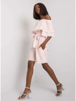 Šaty LK SK 507354.30P bílé a růžové Šaty LK SK 507354.30P bílé a růžové
