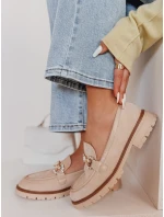 Dámské mokasíny s plochou podrážkou LOFINKA beige FashionStreet ZY0797