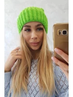 Čepice Magda s ohrnutím K293 zelená neonová