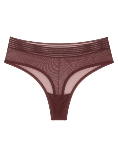 Tempting Sheer Highwaist String 2P - BROWN - TRIUMPH BROWN - TRIUMPH
