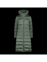 Dámská zimní bunda s kapucí CMP zateplený kabát dlouhý zelený (34K0046F/E621)