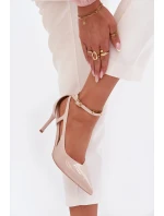 Dámské lakované lodičky z eko kůže - béžové Fionnel