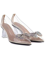 Průhledné lodičky s mašlí a ozónovým podpatkem Vinceza 62275