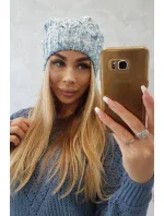 Fleecová čepice Roksana K209 modrá