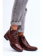 Dámské Kožené Botky Maciejka 5743C-02 Hnědé