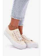 Dámské Tenisky S Krajkou Lee Cooper LCW-25-31-3440L Béžové Dámské Tenisky S Krajkou Lee Cooper LCW-25-31-3440L Béžové