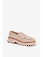 Dámské Mokasíny Na Platformě A Plochém Podpatku Big Star NN274050 Béžové