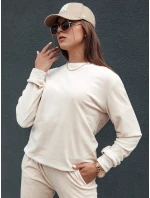 Dámská velurová souprava URBANVELVET ecru FashionStreet AY1058