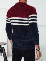 Pánský pruhovaný tmavě modrý svetr FashionStreet WX2229
