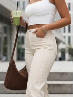 Dámské džíny s vysokým pasem ecru FashionStreet UY2912