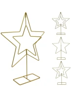 DEKORATIVNÍ STOJAN NA HVĚZDY KOVOVÝ 50CM ZLATÁ SLÍDA