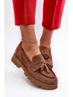 Zazoo 3469 Semišové Dámské Mokasíny S Živůtky Hnědé