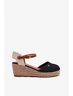 Dámské sandály Espadryle na platformě Wrangler 20261087-25Y Černé Dámské sandály Espadryle na platformě Wrangler 20261087-25Y Černé