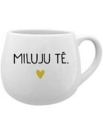 MILUJU TĚ. - bílý keramický hrníček 300 ml MILUJU TĚ. - bílý keramický hrníček 300 ml