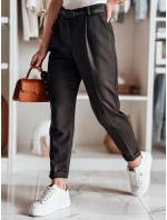 Ležérní dámské plisované kalhoty s páskem PLISSO černé FashionStreet UY2518 Ležérní dámské plisované kalhoty s páskem PLISSO černé FashionStreet UY2518