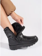 Luxusní černé dámské sněhule platforma Luxusní černé dámské sněhule platforma