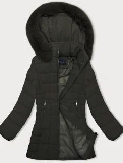 Prošívaná dámská zimní bunda v army barvě J Style (16M9119-136)