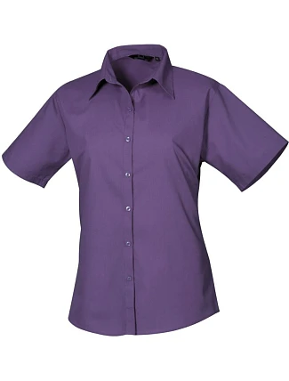 Premier PR 302 Popelínová halenka s krátkým rukávem 39.0302 purple Premier PR 302 Popelínová halenka s krátkým rukávem 39.0302 purple