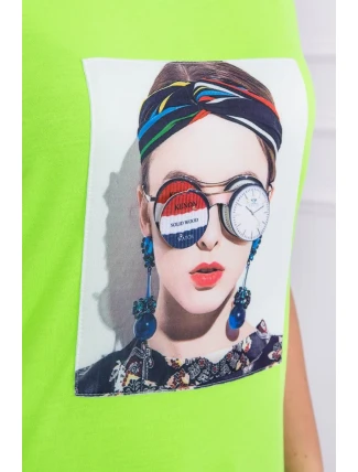 Halenka s dámskou grafickou zelenou neonovou barvou Halenka s dámskou grafickou zelenou neonovou barvou