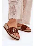 Dámské Pantofle Na Platformě Se Zlatou Přezkou Panthera Selira