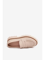 Dámské Mokasíny Na Platformě A Plochém Podpatku Big Star NN274050 Béžové