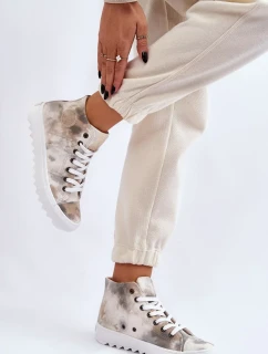 Dámské tenisky High Big Star LL274047 Bílá a zelená