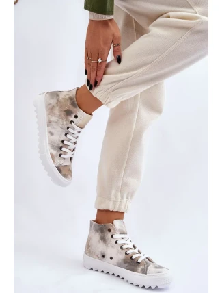 Dámské tenisky High Big Star LL274047 Bílá a zelená Dámské tenisky High Big Star LL274047 Bílá a zelená