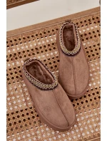 Dětské/módní sněhule s výšivkou na platformě Jolisse – khaki