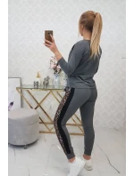 Sada s leopardím vzorem v grafitové barvě