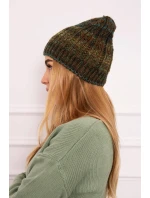 Fleecová čepice Melisa K241 hnědá+zelená