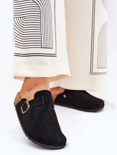 Dámské Pantofle a Na Platformě S Přezkou Černé Selio