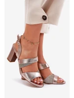 Dámské Sandály Na Podpatku Sergio Leone SK866 Růžové Zlato