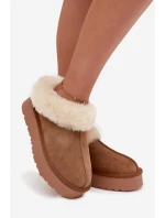 Kožené semišové zimní boty dámské s kožešinou camel Mivelle Kožené semišové zimní boty dámské s kožešinou camel Mivelle