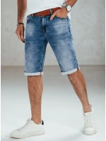 Pánské modré džínové šortky s páskem FashionStreet SX2558