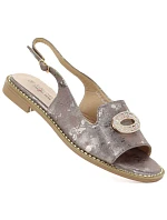 Dámské ploché sandály s cínovou ozdobou S.Barski 61-6040