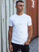 Pánské bílé tričko s potiskem FashionStreet RX5577 Pánské bílé tričko s potiskem FashionStreet RX5577