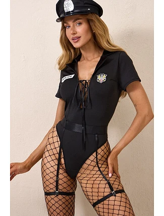 Erotický kostým Sexy Police černý - Pure Sin Erotický kostým Sexy Police černý - Pure Sin