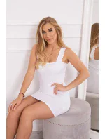 Šaty bez ramínek s volánkem bílé Šaty bez ramínek s volánkem bílé