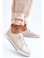 Dámské kožené tenisky béžové S.Barski LR268R