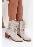 semišové kožené dámské boty s otvory na podpatku Zazoo 3844 zlaté včerněné