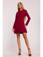 M872 Šaty s obrácenými záhyby - bordó