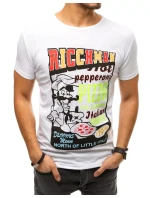 Pánské bílé tričko s potiskem FashionStreet RX4372